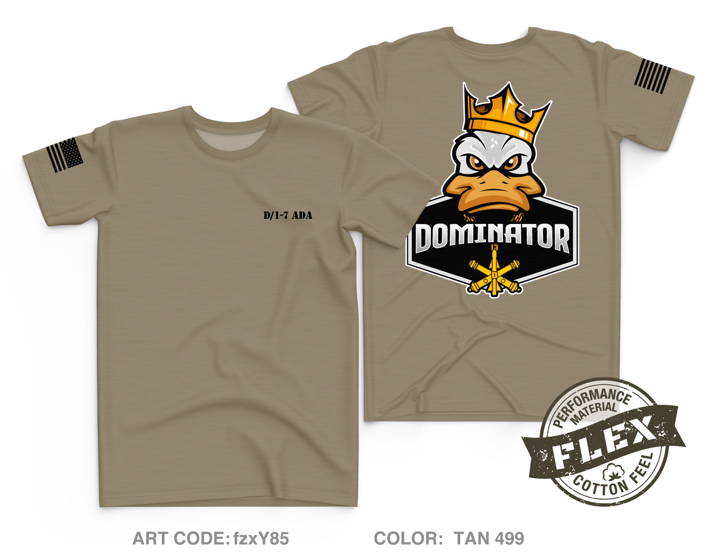 D Btry, 1st BN, 7th ADA Core Men's SS Flex Performance Tee - fzxY85