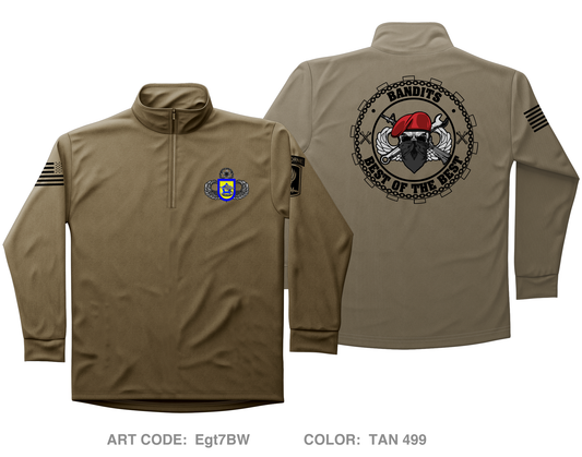 B Co, 173rd BSB (A), 173rd IBCT (A) DTF Performance Quarter-Zip Fleece Jacket - Egt7BW