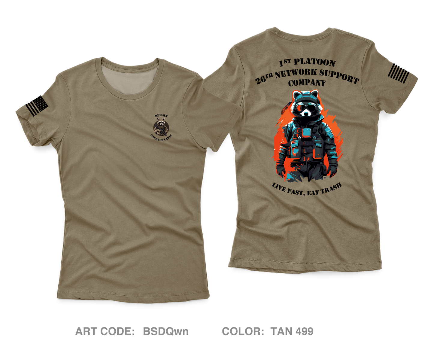 1st Platoon, 26th Network Support Company Core Women's SS Performance Tee - BSDQwn