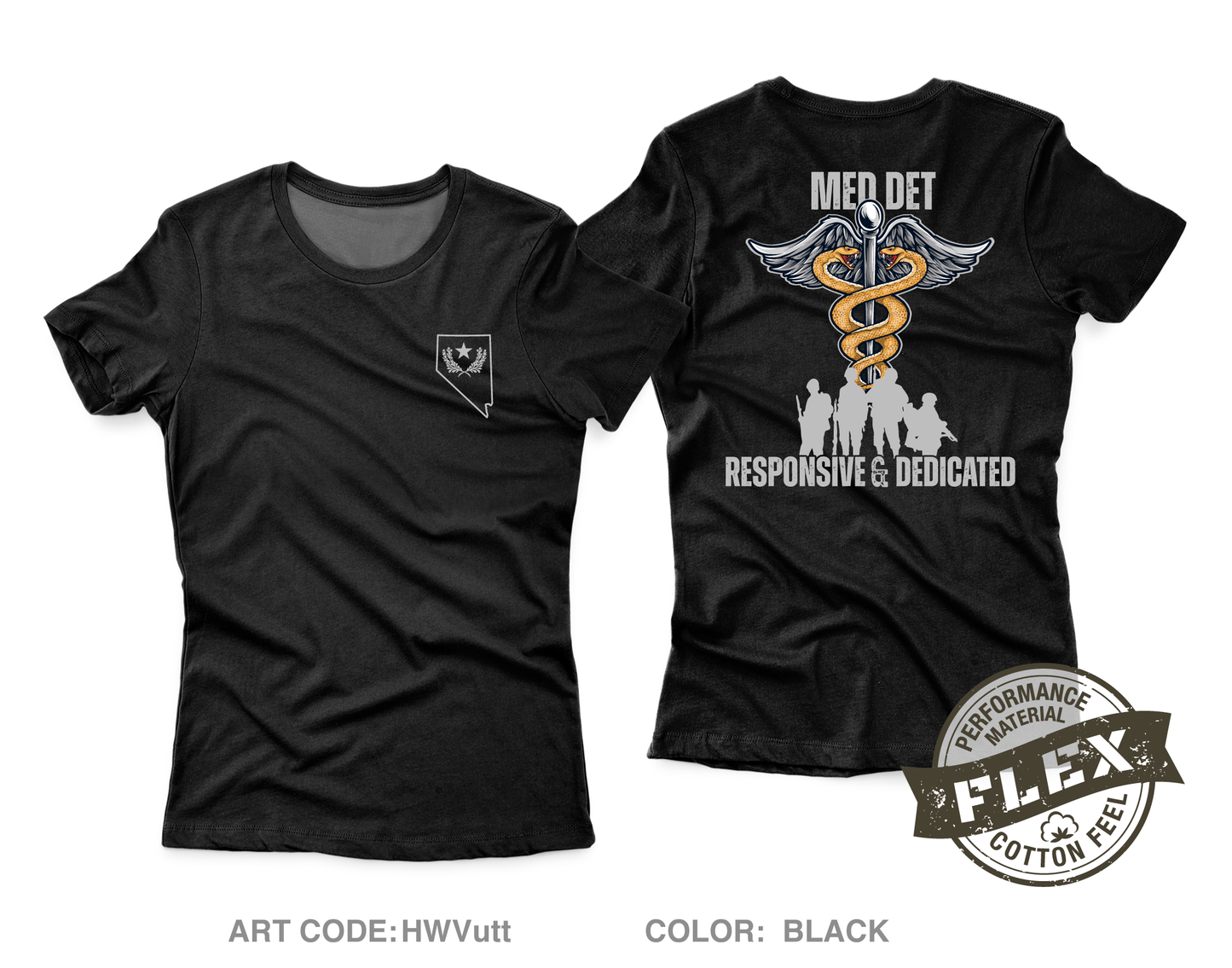 Nevada Army National Guard Medical Detachment Core Women's SS Flex Performance Tee - HWVutt