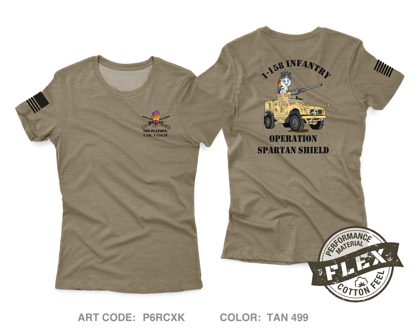 3rd Platoon, C Co, 1-158 IN Women's SS Flex Performance Tee - P6RCXK