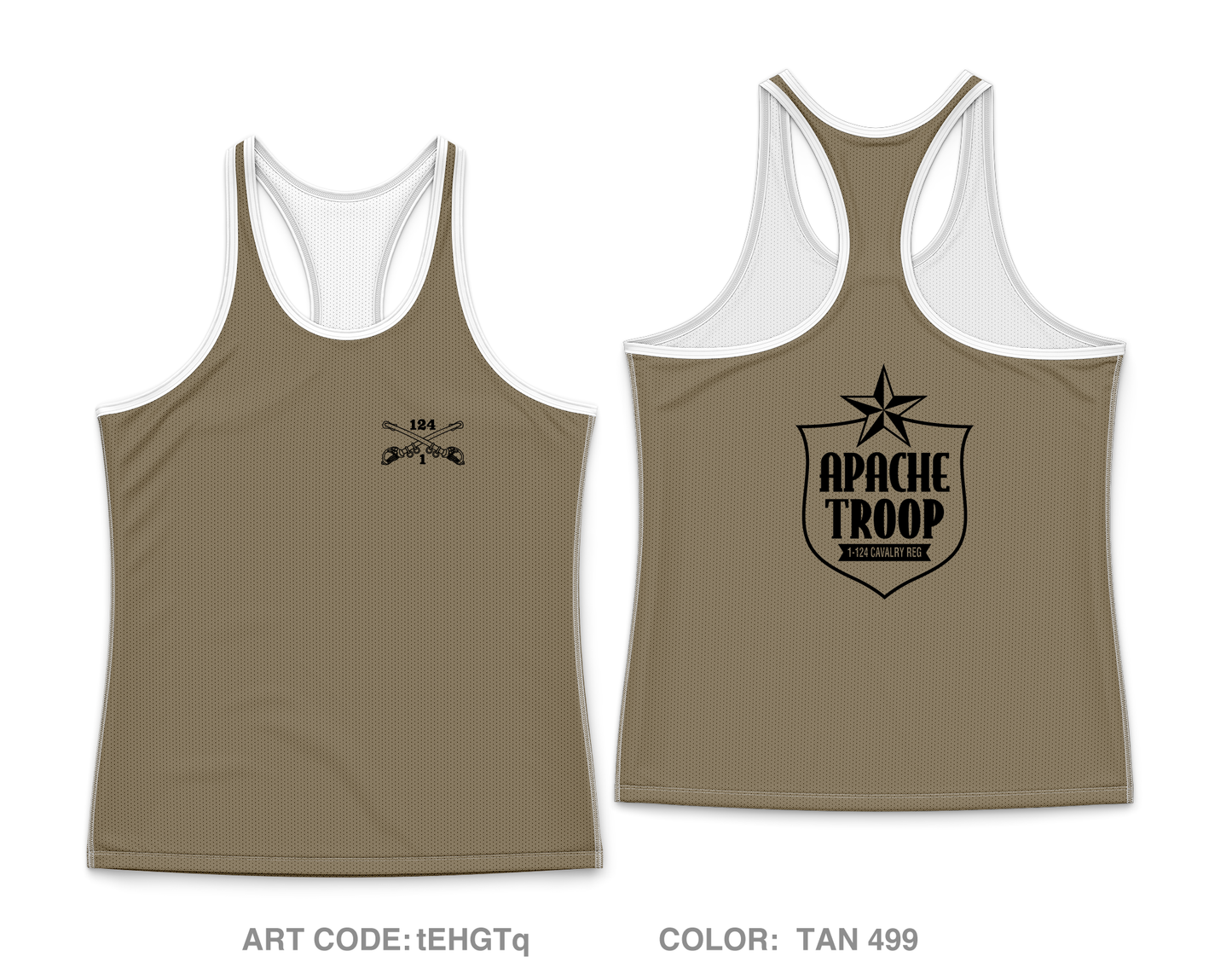 A Troop 1|124th Cavalry Reg Core Women's Performance Tank Top - tEHGTq