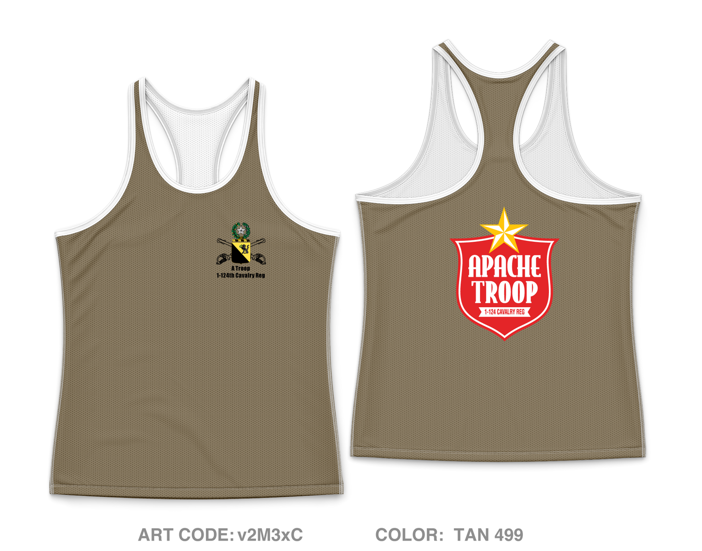 A Troop 1|124th Cavalry Reg Core Women's Performance Tank Top - v2M3xC