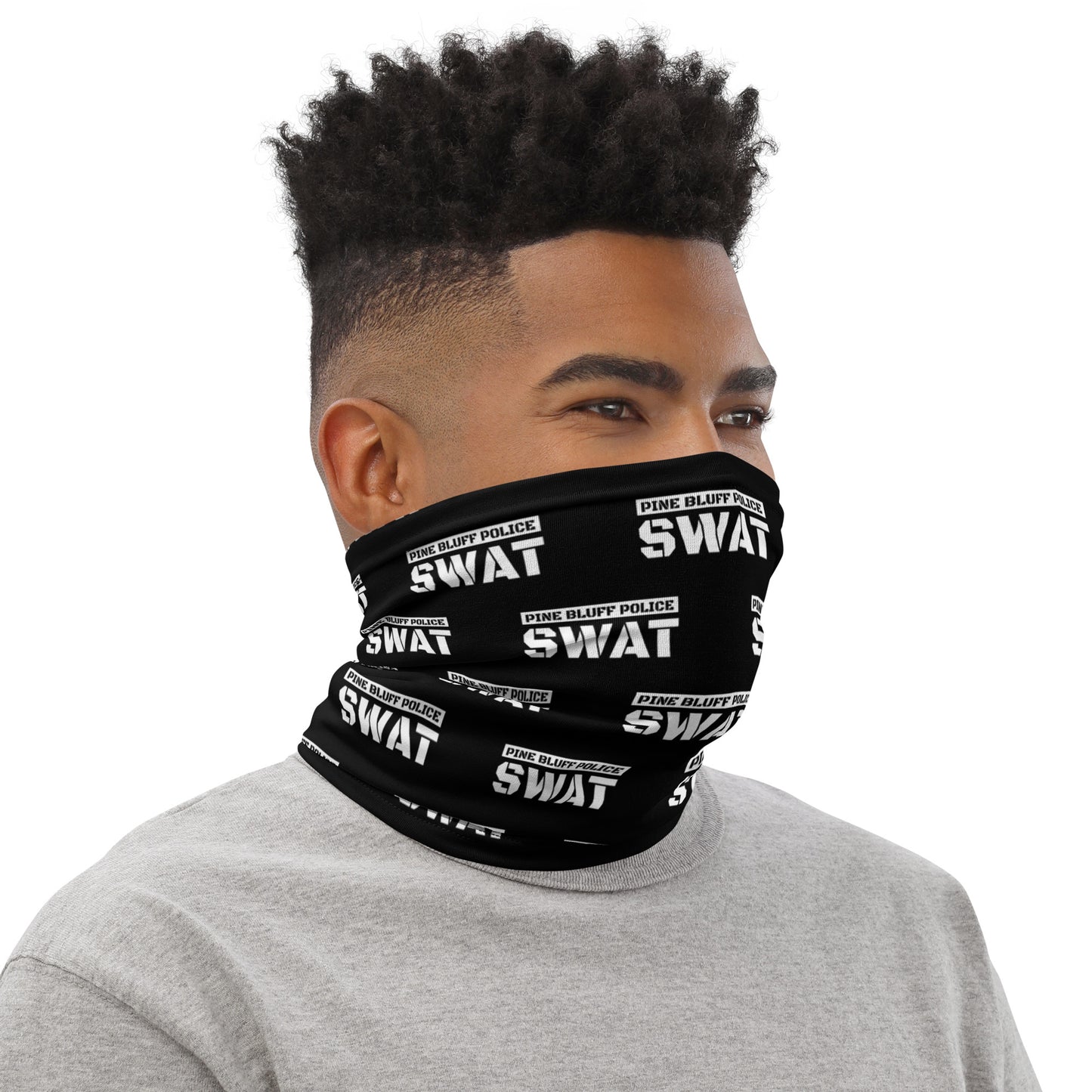 Pine Bluff Police SWAT Emblem Shield Neck Gaiter - BLKVDX