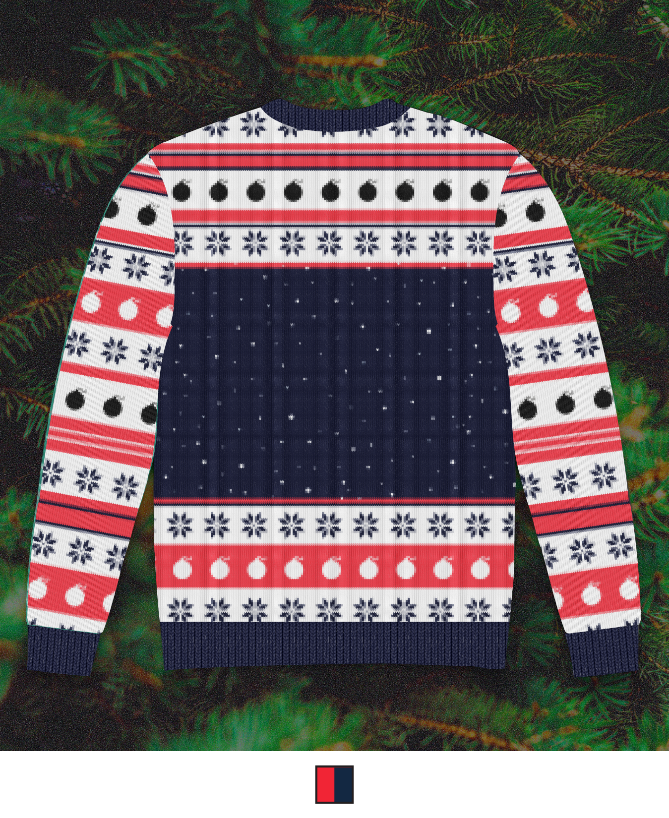 CUSTOM Emblem Ugly Holiday Faux Sweater Series - Santa Bomb