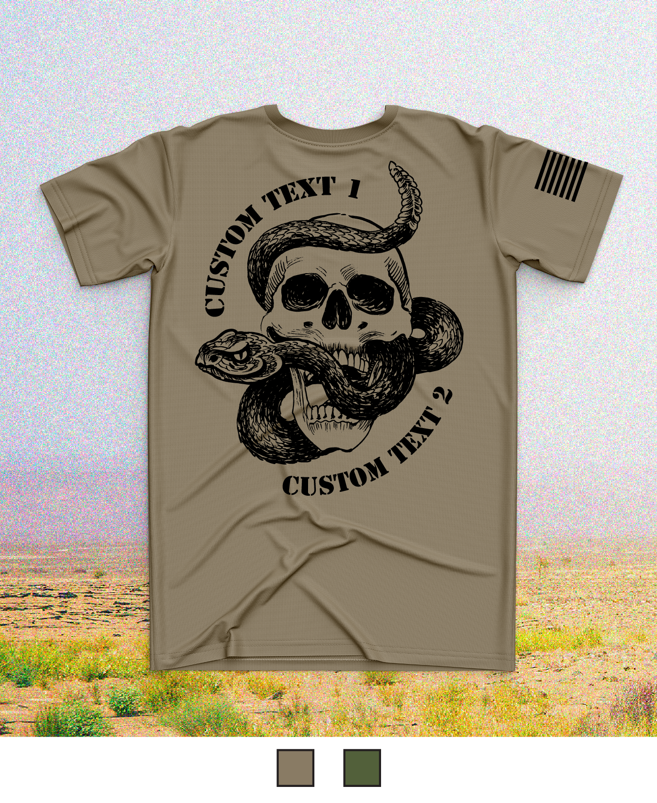 CUSTOM Emblem Snake Series Core Men's SS Performance Tee - Snake Skull