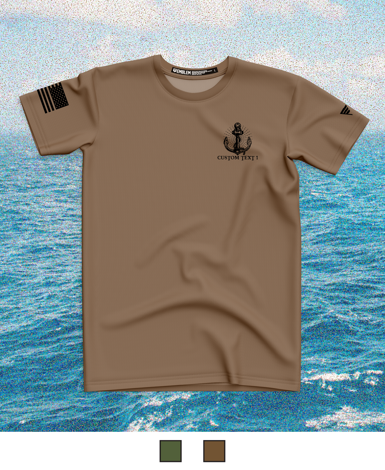 CUSTOM Emblem Anchor Series Core Men's SS Performance Tee - Pirate Anchor