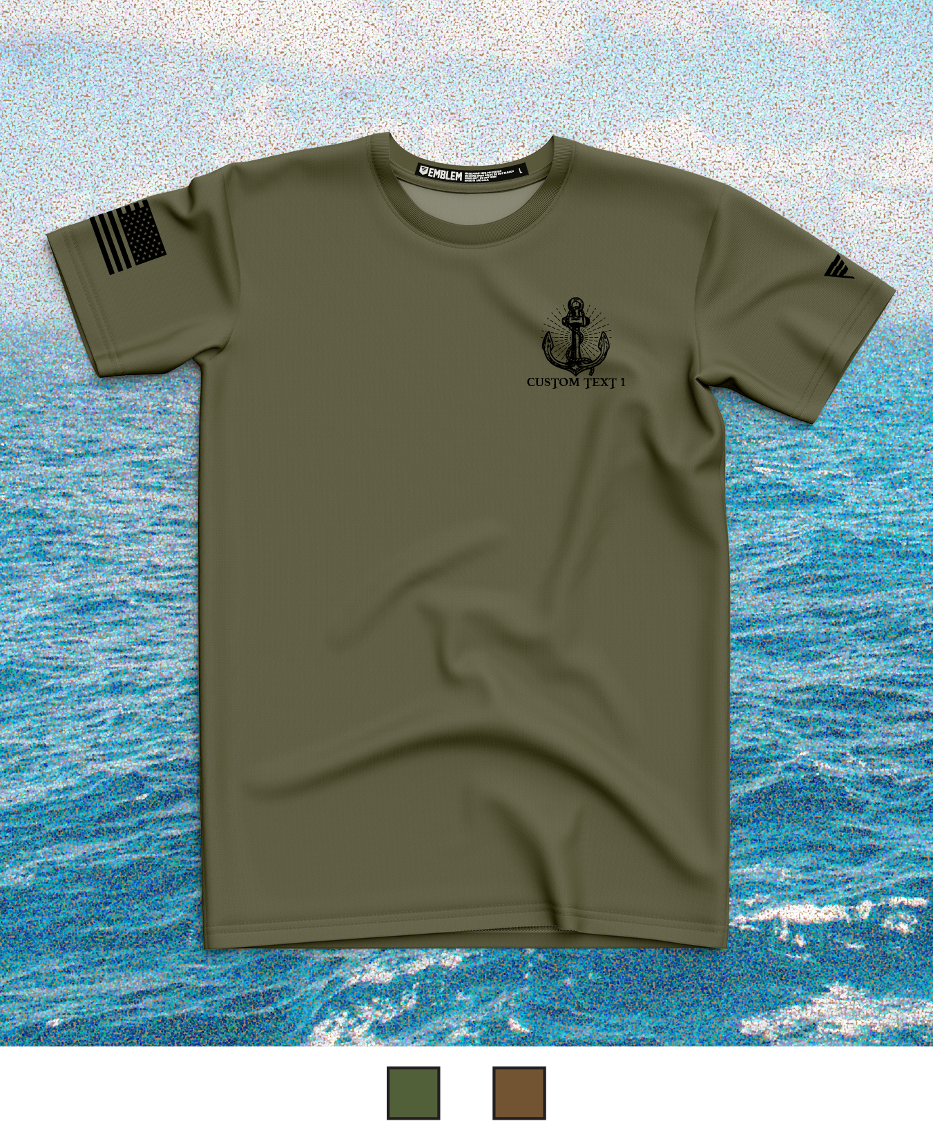 CUSTOM Emblem Anchor Series Core Men's SS Performance Tee - Pirate Anchor