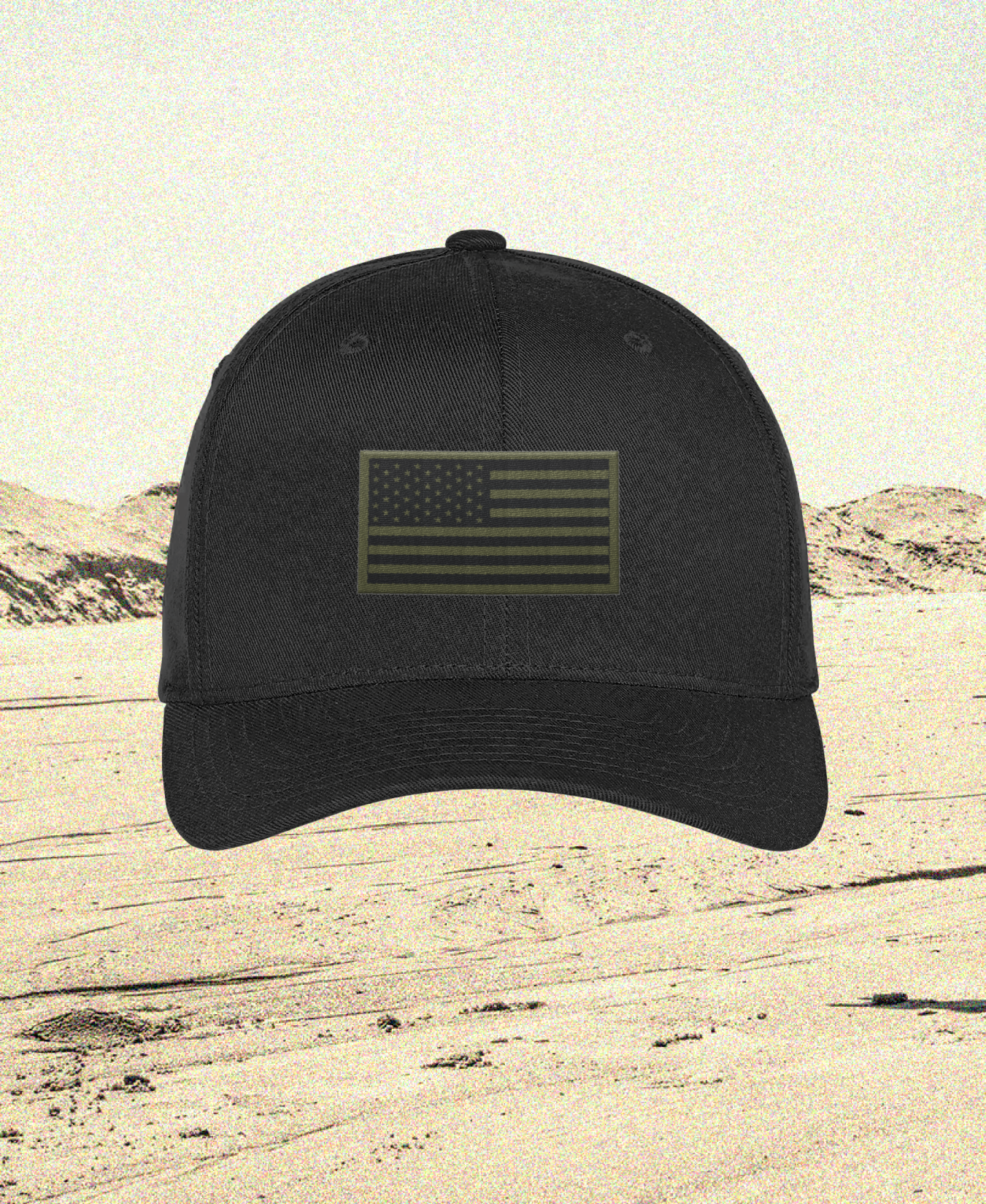 Emblem Flag Series Embroidered Flexfit Cap - OD Green Subdued Flag