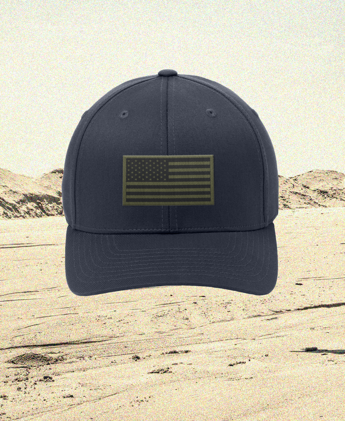 Emblem Flag Series Embroidered Flexfit Cap - OD Green Subdued Flag