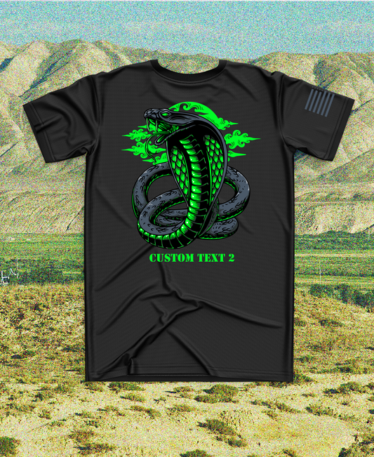 CUSTOM Emblem Snake Series Core Men's SS Performance Tee - Green Snake