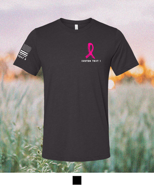 CUSTOM Breast Cancer Awareness Month Comfort Unisex Triblend SS Tee - Fight Vertical