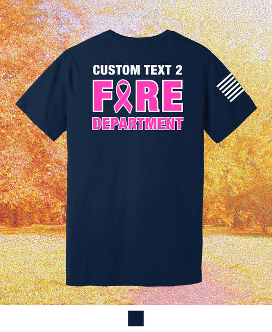 CUSTOM Breast Cancer Awareness Month Comfort Unisex Cotton SS Tee - Fire Department