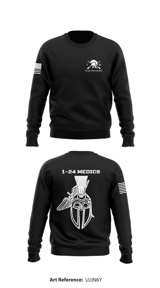 1-24 INFANTRY Core Men's Crewneck Performance Sweatshirt - UJjn6y