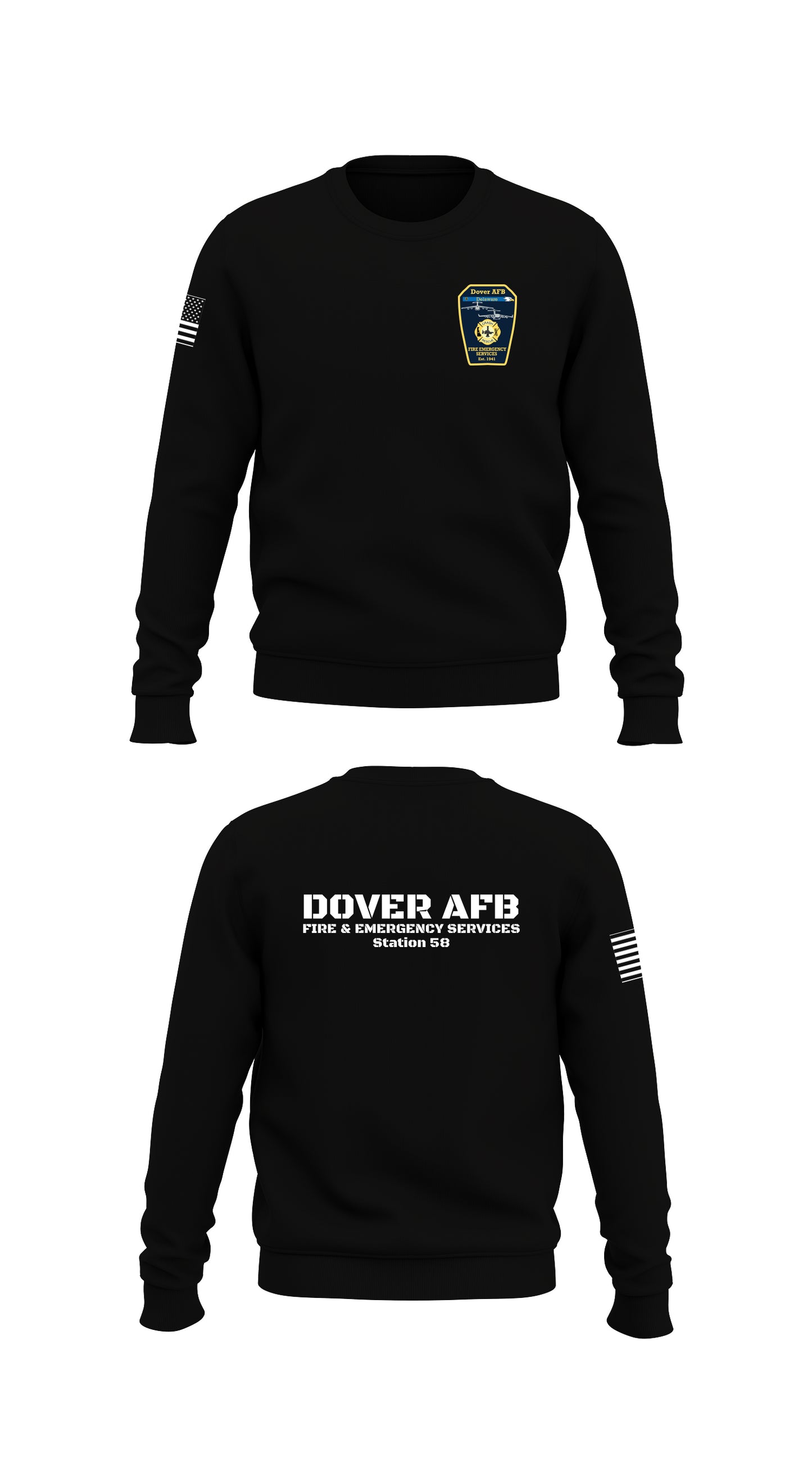 Dover AFB Fire & Emergency Services  Store 1 Core Men's Crewneck Performance Sweatshirt - 92969817481