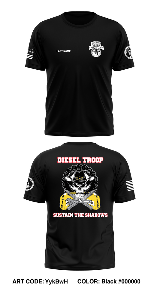 CUSTOM Delta troop, 3-71 Cav Store 1 Core Men's SS Performance Tee - YykBwH