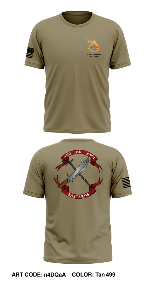 Alpha Company, 3-21 IN BN Store 1 Core Men's SS Performance Tee - n4DQaA
