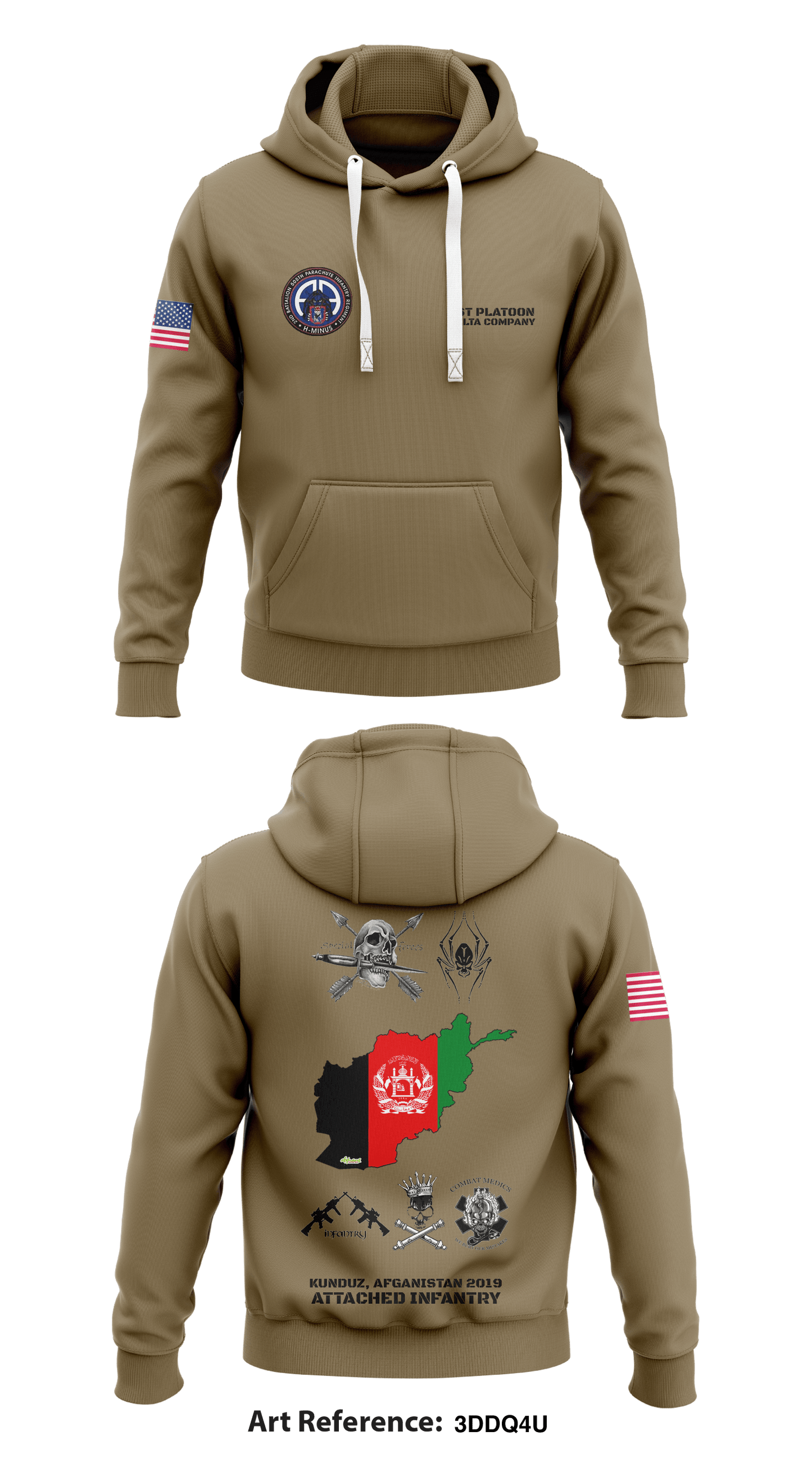 1ST PLT DELTA COMPANY 3-55 ATTACHED INFANTRY  Core Men's Hooded Performance Sweatshirt - 3DDq4u