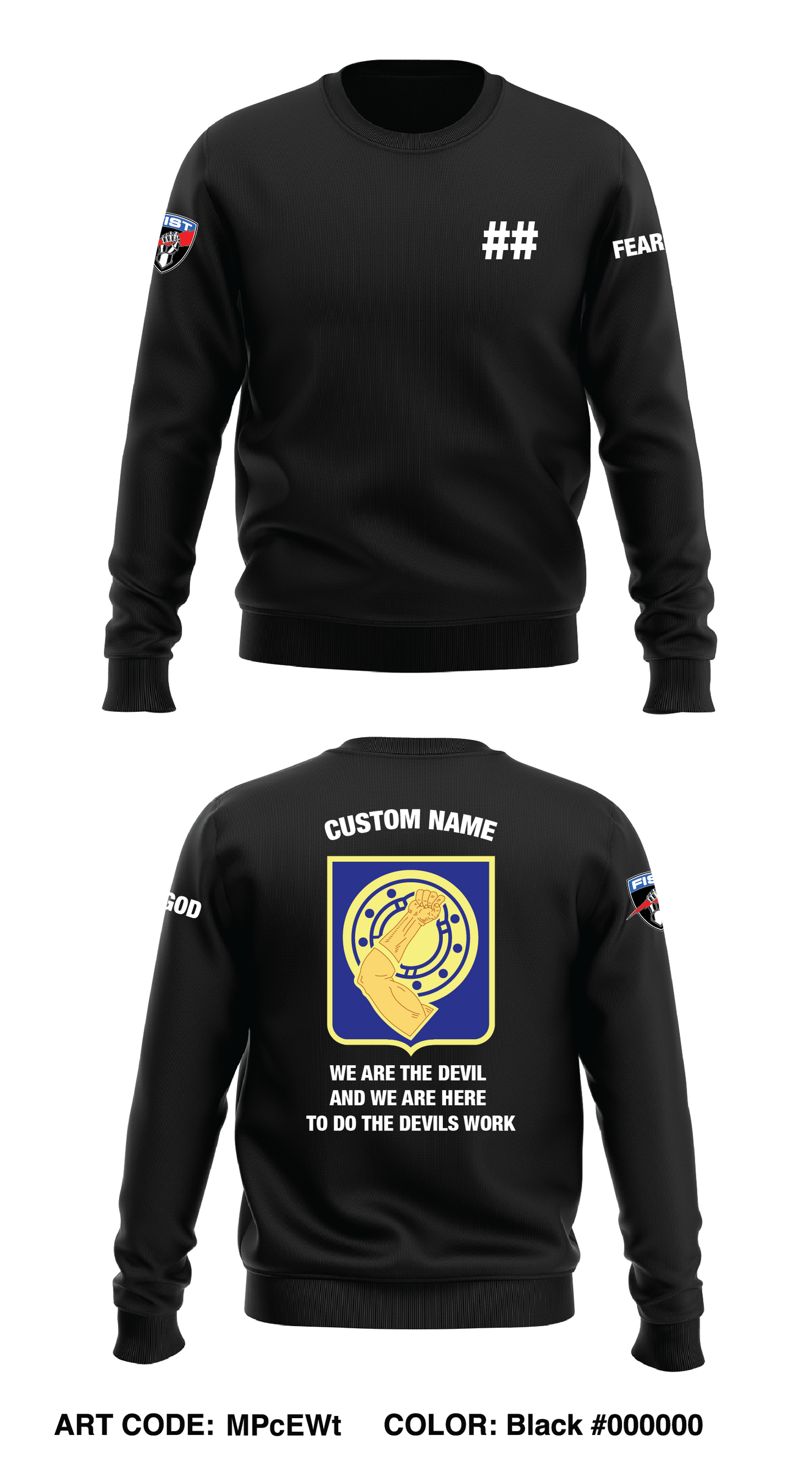 CUSTOM 2-34 FIST Store 1 Core Men's Crewneck Performance Sweatshirt - MPcEWt