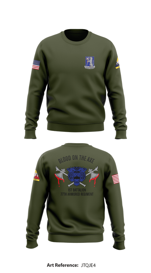 1st Battalion, 77th Armored Regiment Store 1 Core Men's Crewneck Performance Sweatshirt - JTQJe4