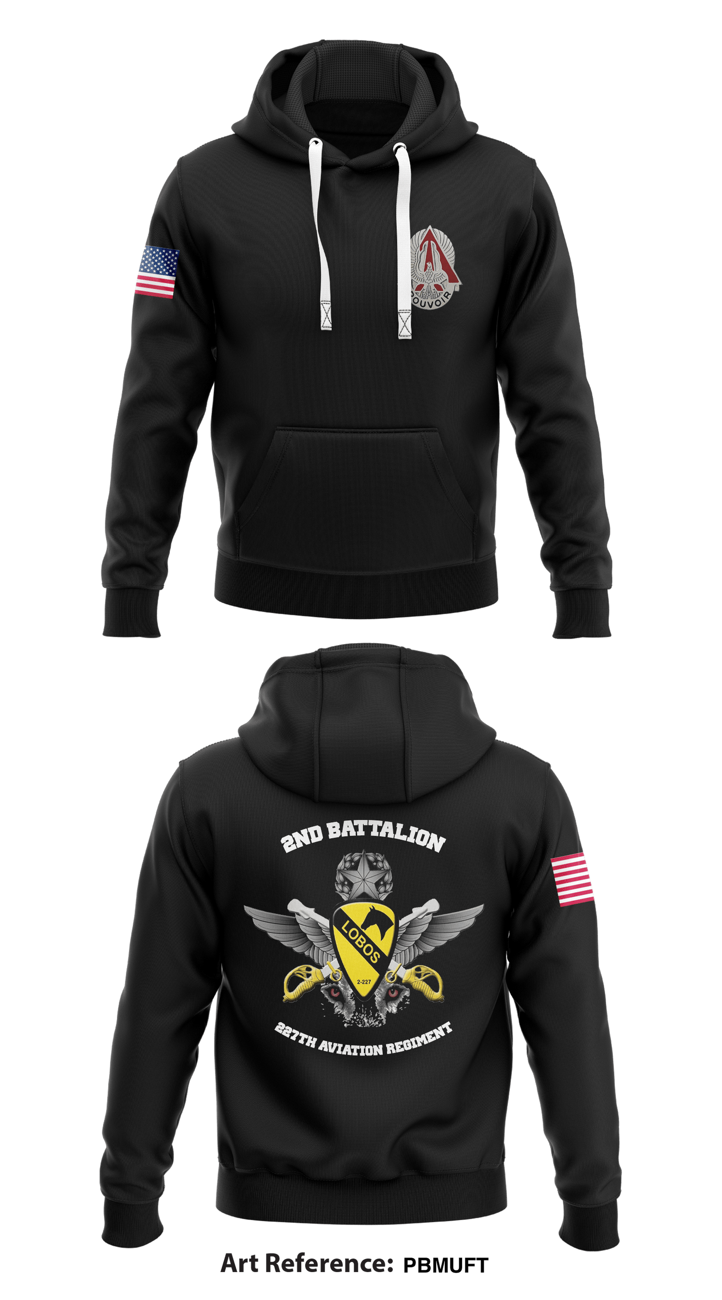 2-227 Aviation Regiment -Lobos-  Core Men's Hooded Performance Sweatshirt - PbmUFT