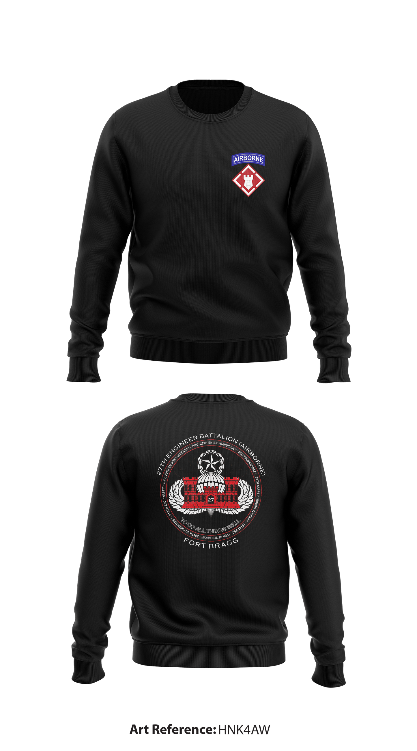 27th Engineer Battalion (Airborne) Store 1 Core Men's Crewneck Performance Sweatshirt - HnK4AW