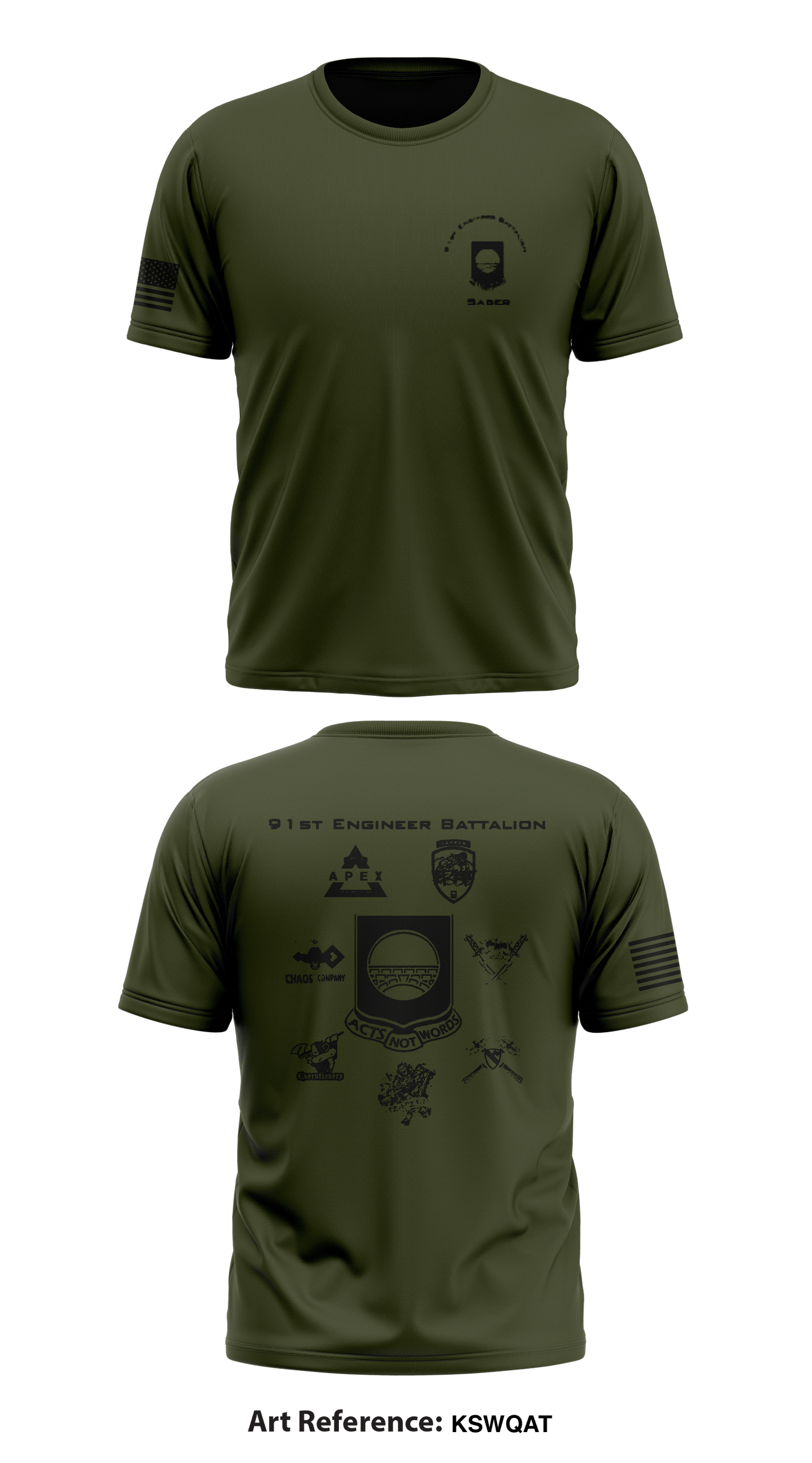 91st Enginner Battalion Store 1 Core Men's SS Performance Tee - kswQAT