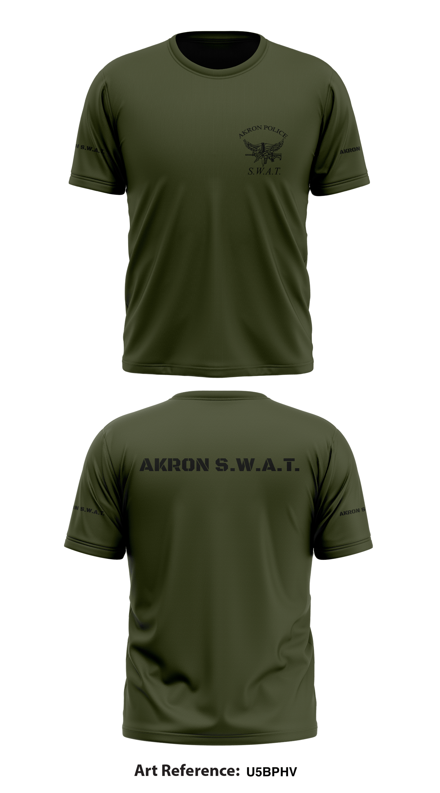 Akron Police SWAT Core Men's SS Performance Tee - U5bPhV