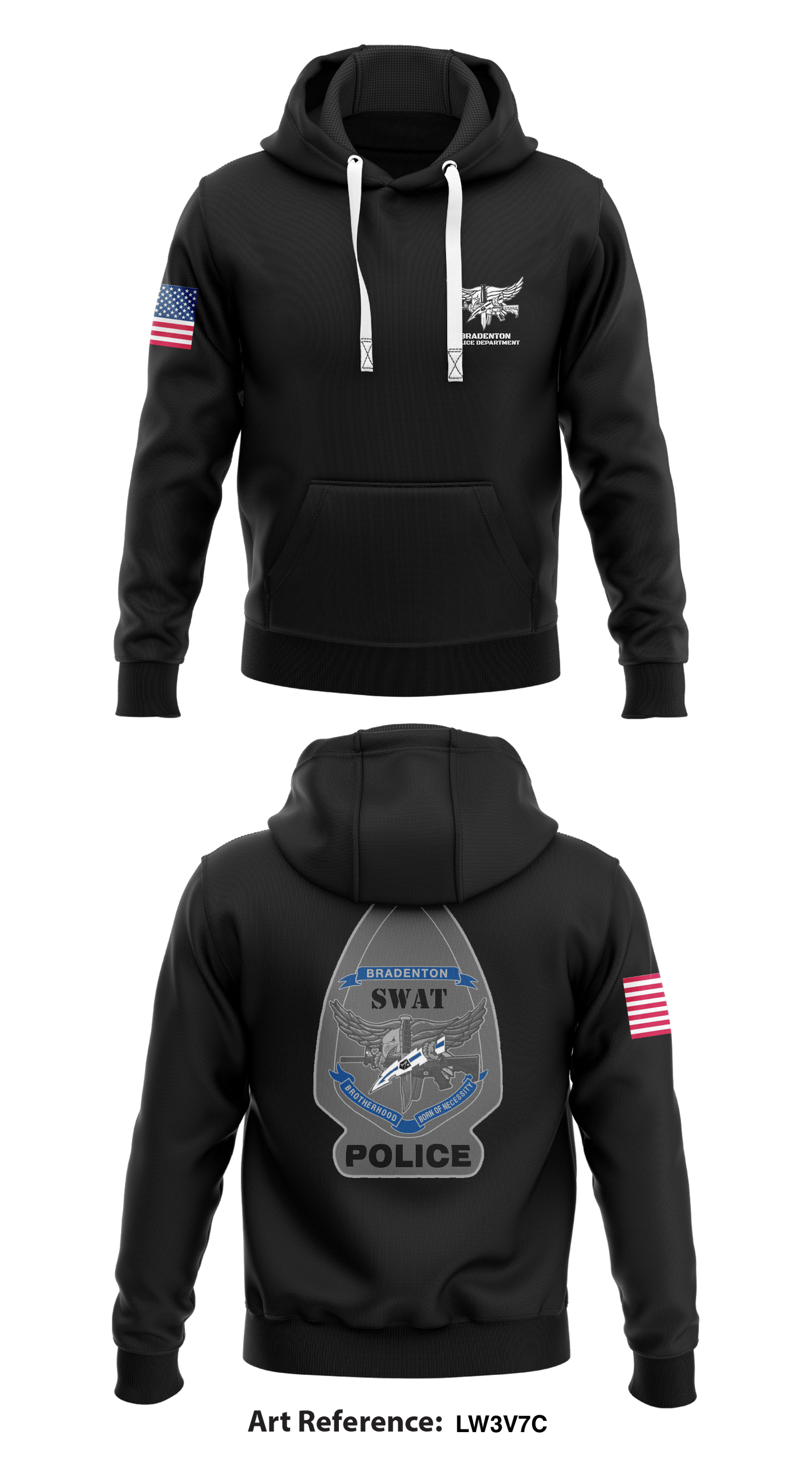 Bradenton Police Department  Core Men's Hooded Performance Sweatshirt - Lw3v7C