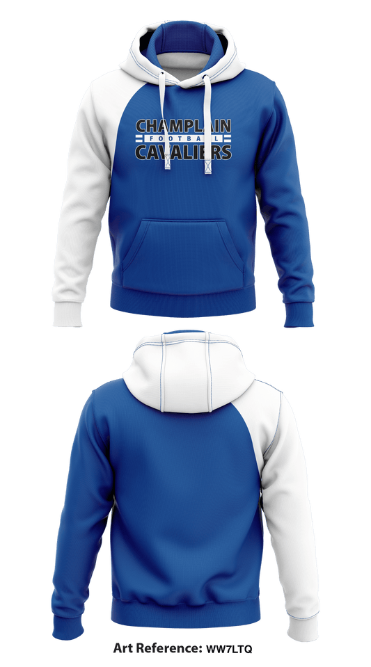 Champlain Cavaliers Football  Core Men's Hooded Performance Sweatshirt - WW7LTQ