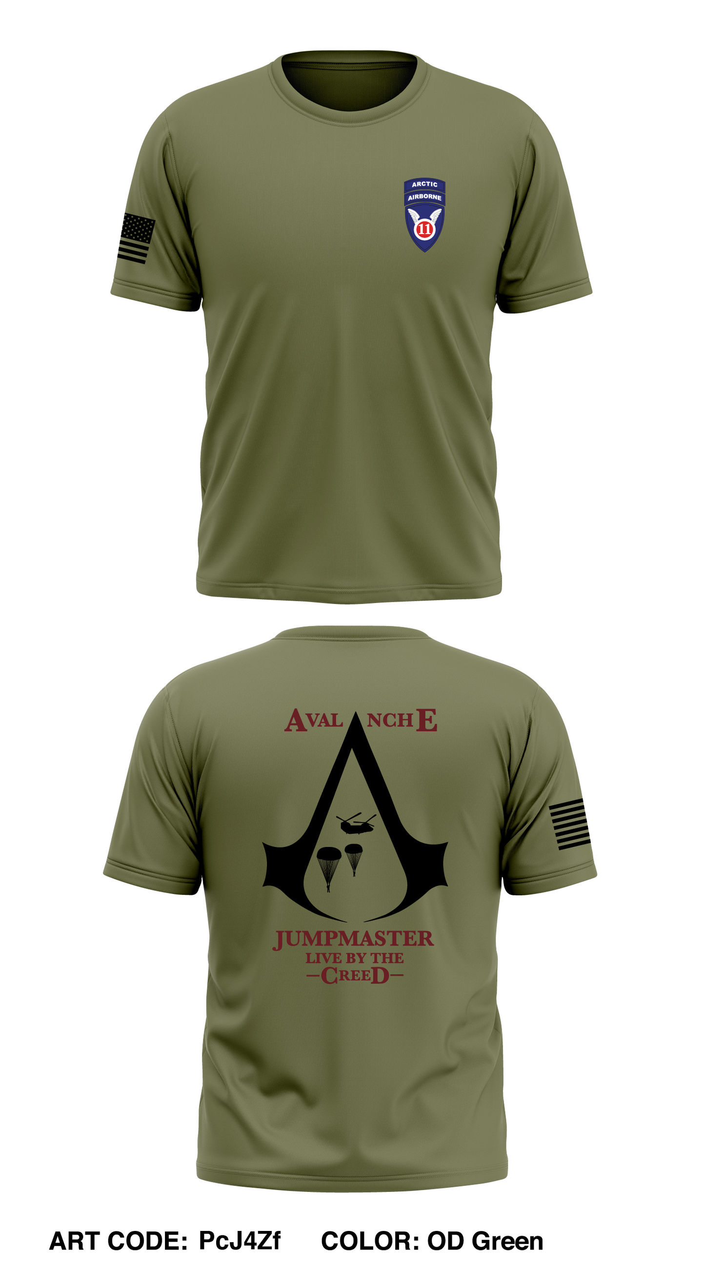 Avalanche Company, 725TH BSB, 2/11 ABN Div Core Men's SS Performance Tee - PcJ4Zf