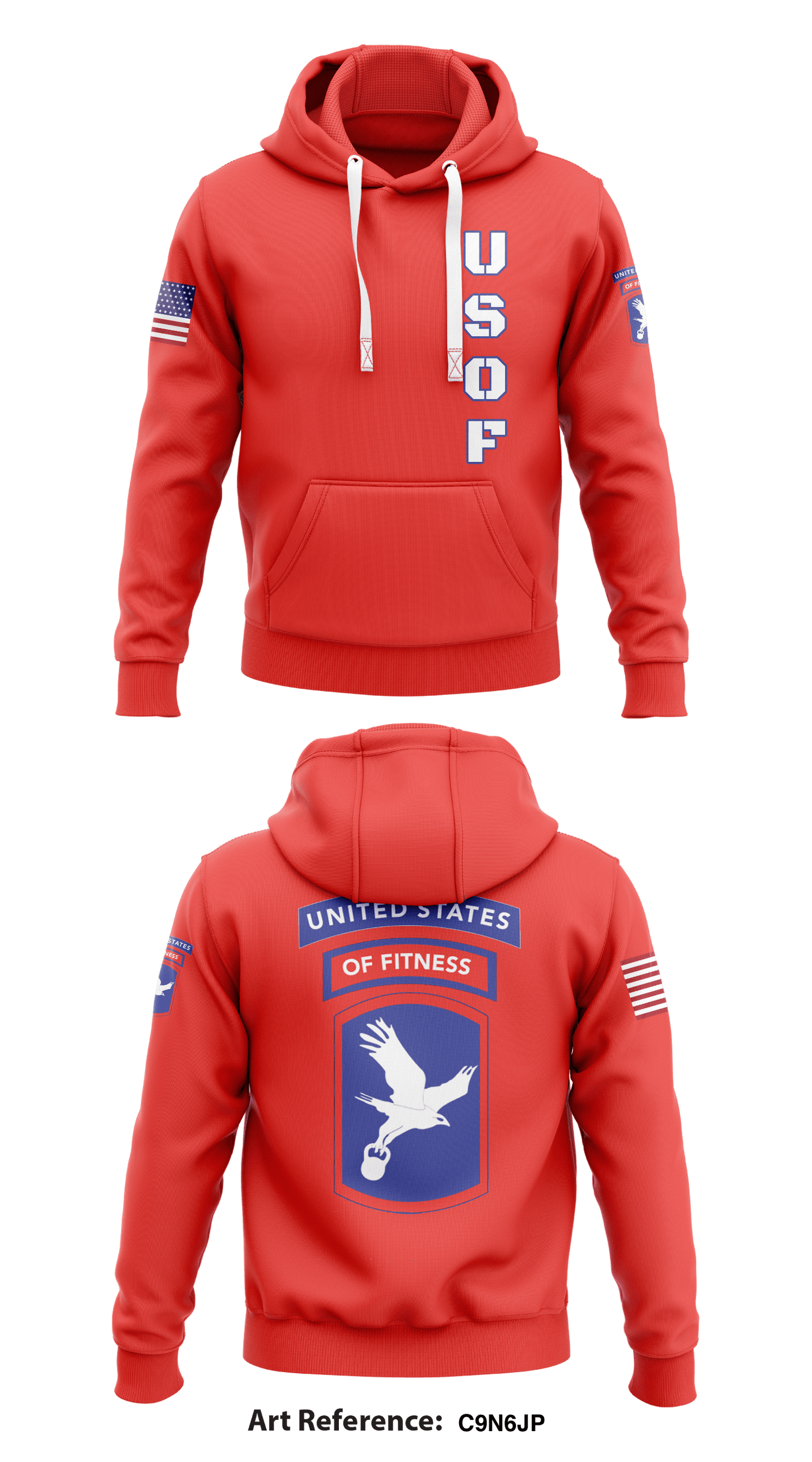 United States of Fitness Core Men's Hooded Performance Sweatshirt - C9n6JP