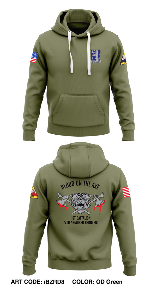 1st Battalion, 77th Armored Regiment Store 1  Core Men's Hooded Performance Sweatshirt - iBZRD8