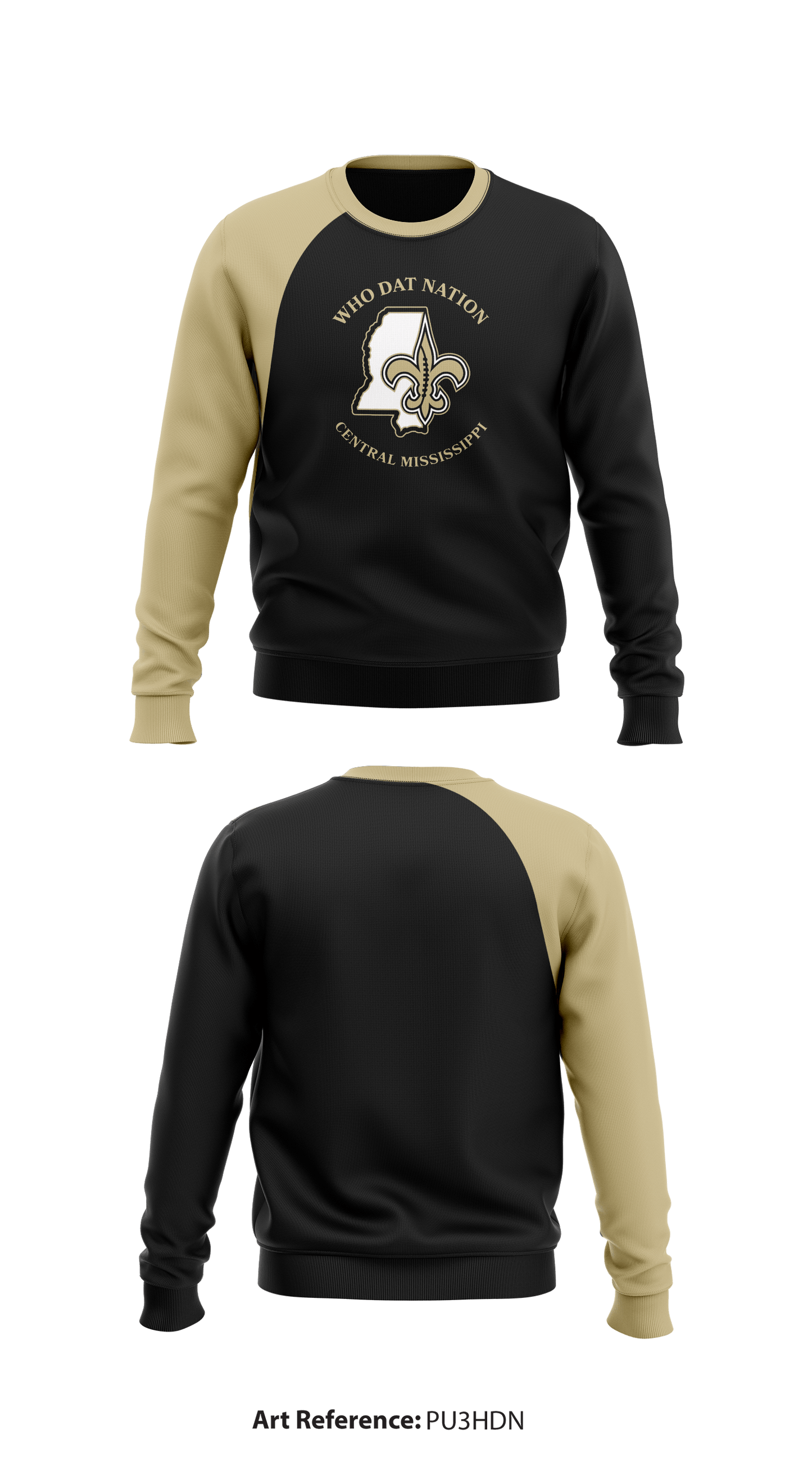 Who Dat Nations of Central Mississippi Store 1 Core Men's Crewneck Performance Sweatshirt - pu3HDN