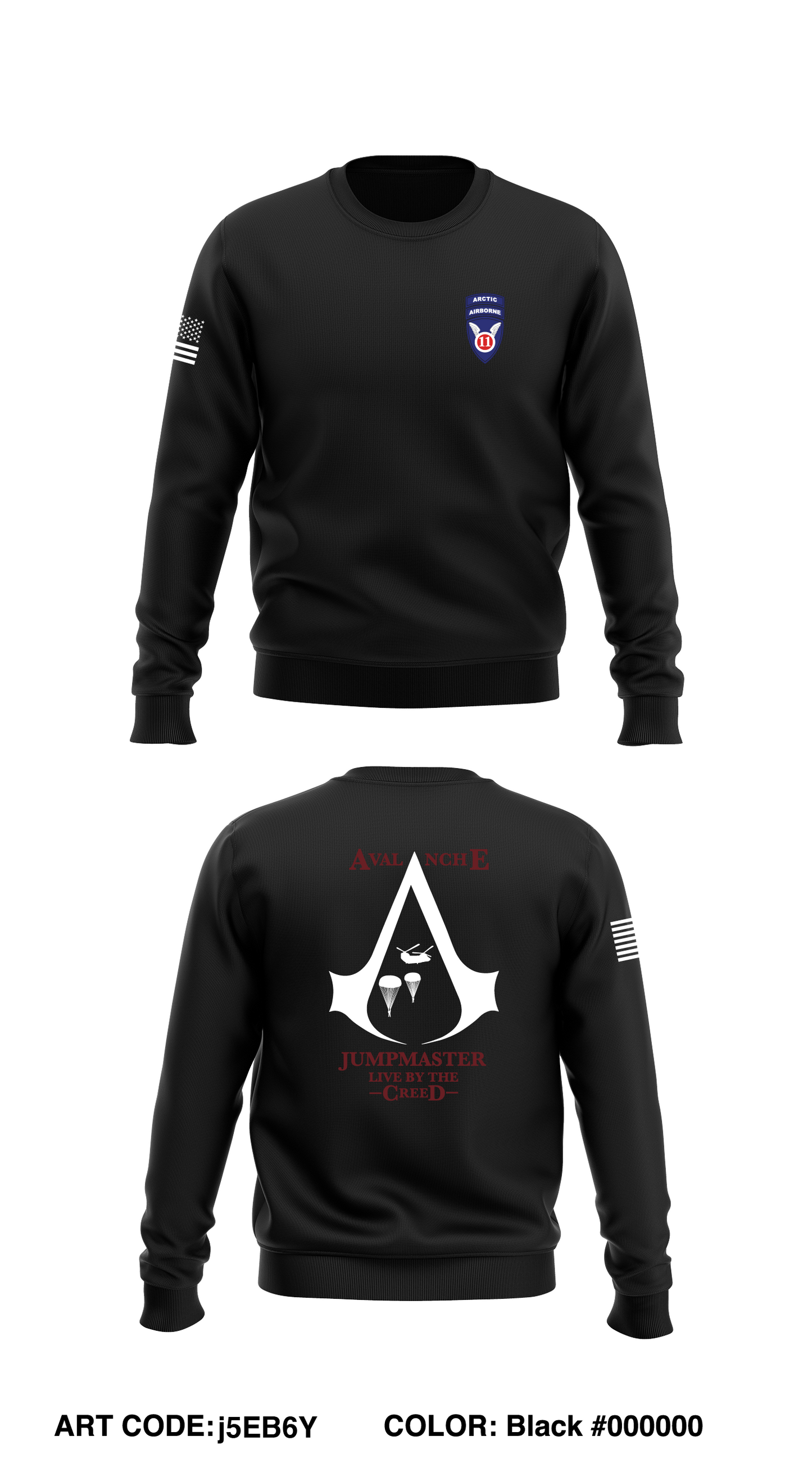 Avalanche Company, 725TH BSB, 2/11 ABN Div Core Men's Crewneck Performance Sweatshirt - j5EB6Y